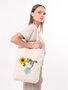 Zoozie Bags Bolso de mano pauldavis 1614, Bolso Tote de Algodón 100%, Crema, 35 x 40 x 8 cm